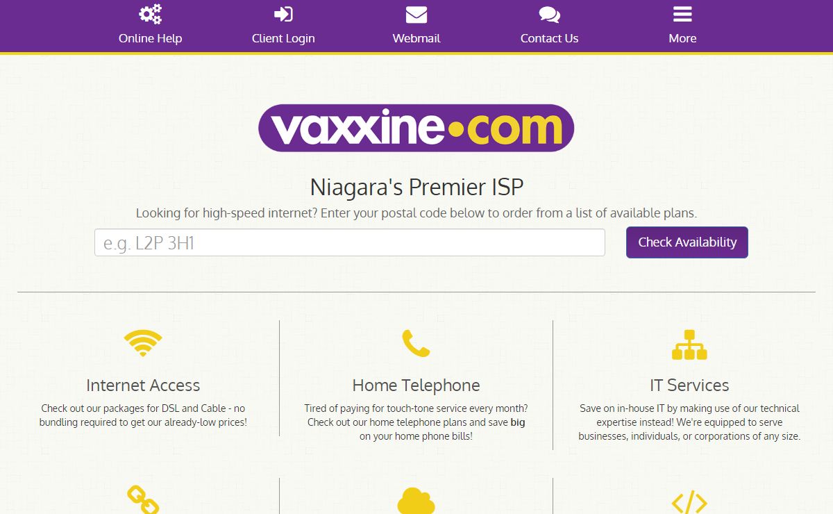 Vaxxine.com :: Niagara's Internet Provider