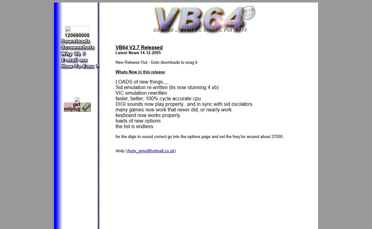 VB64....... C64/128, C16/+4, VIC-20, PET , SuperCPU emulation