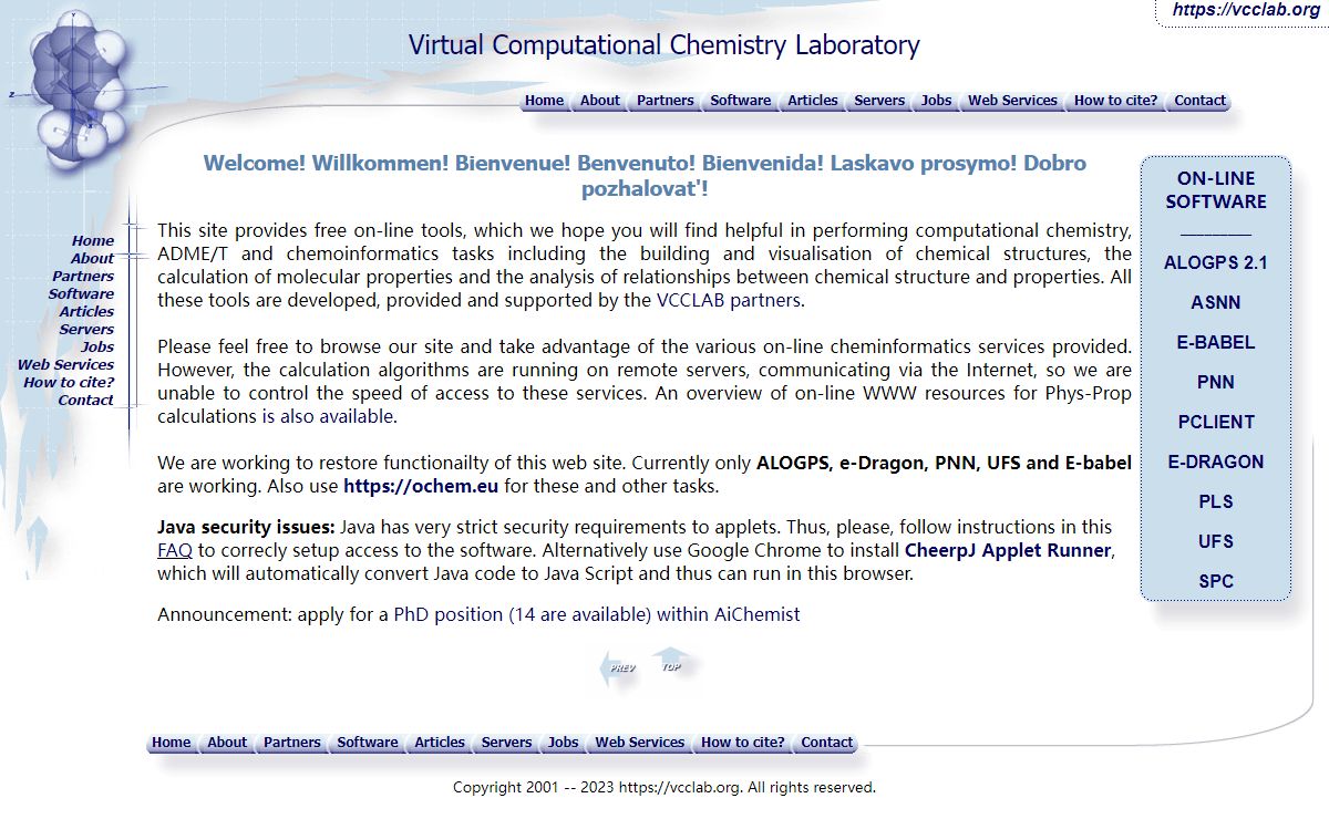 Virtual Computational Chemistry Laboratory