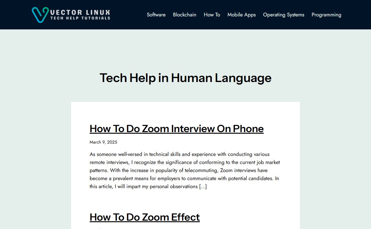 Tech Help in Human Language - Vector Linux