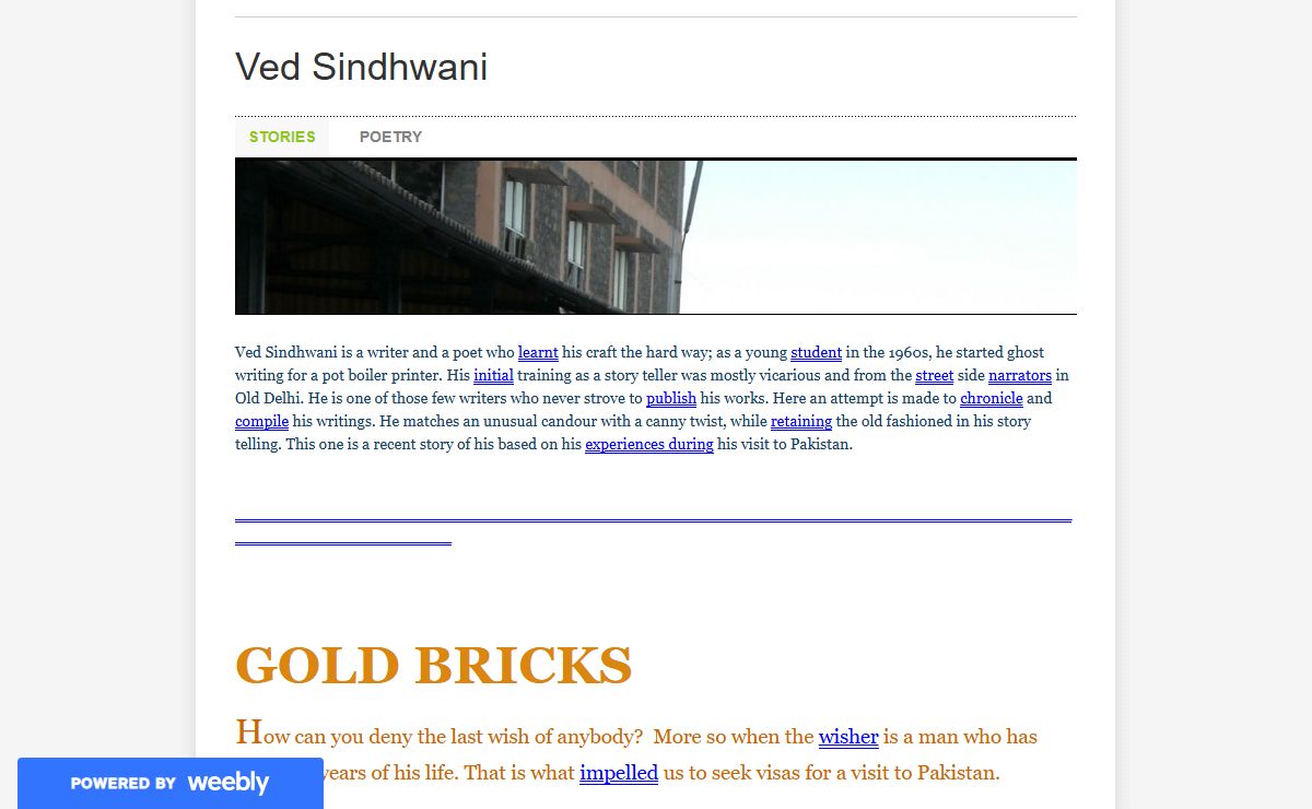 Ved Sindhwani - Stories