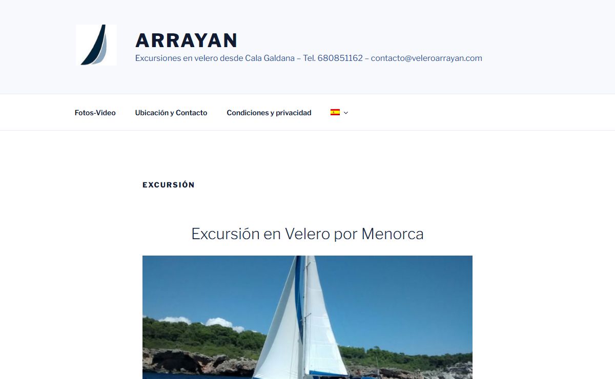 Arrayan – Excursiones en velero desde Cala Galdana – Tel. 680851162 – contacto@veleroarrayan.com