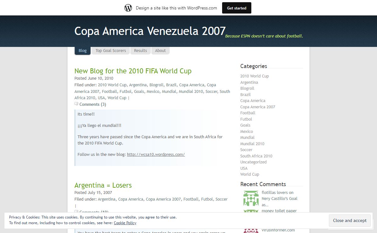Copa America Venezuela 2007 | Because ESPN doesn’t care about football.