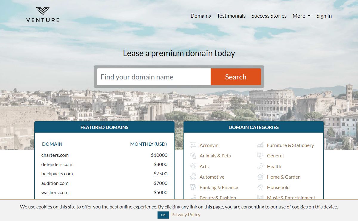 Leasing premium domains to help startups | Venture