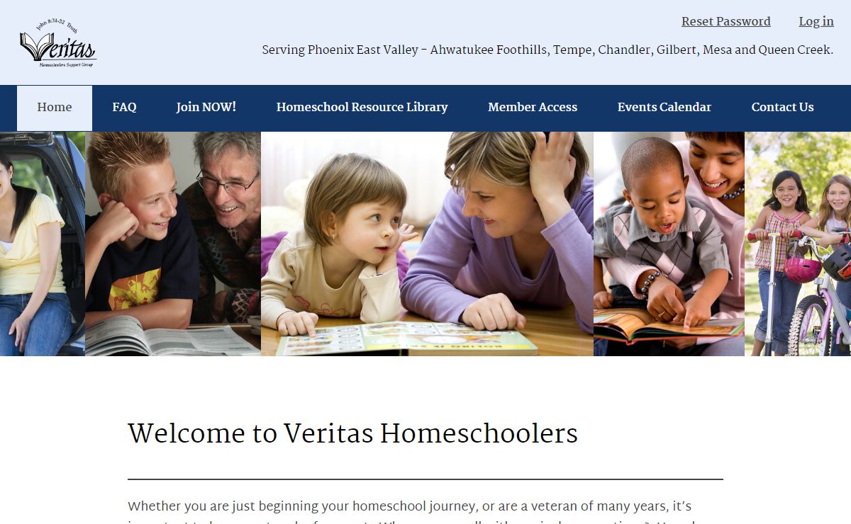 Veritas Homeschoolers Support Group | Serving Phoenix East Valley – Ahwatukee Foothills, Tempe, Chandler, Gilbert, Mesa and Queen Creek.