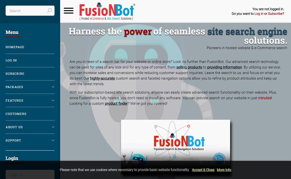 FusionBot: Advanced Site Search Engine for eCommerce and Content-Based Websites