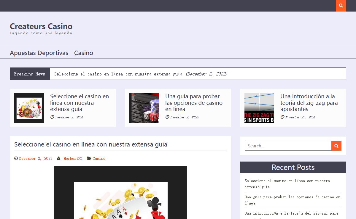 Createurs Casino - Jugando como una leyenda