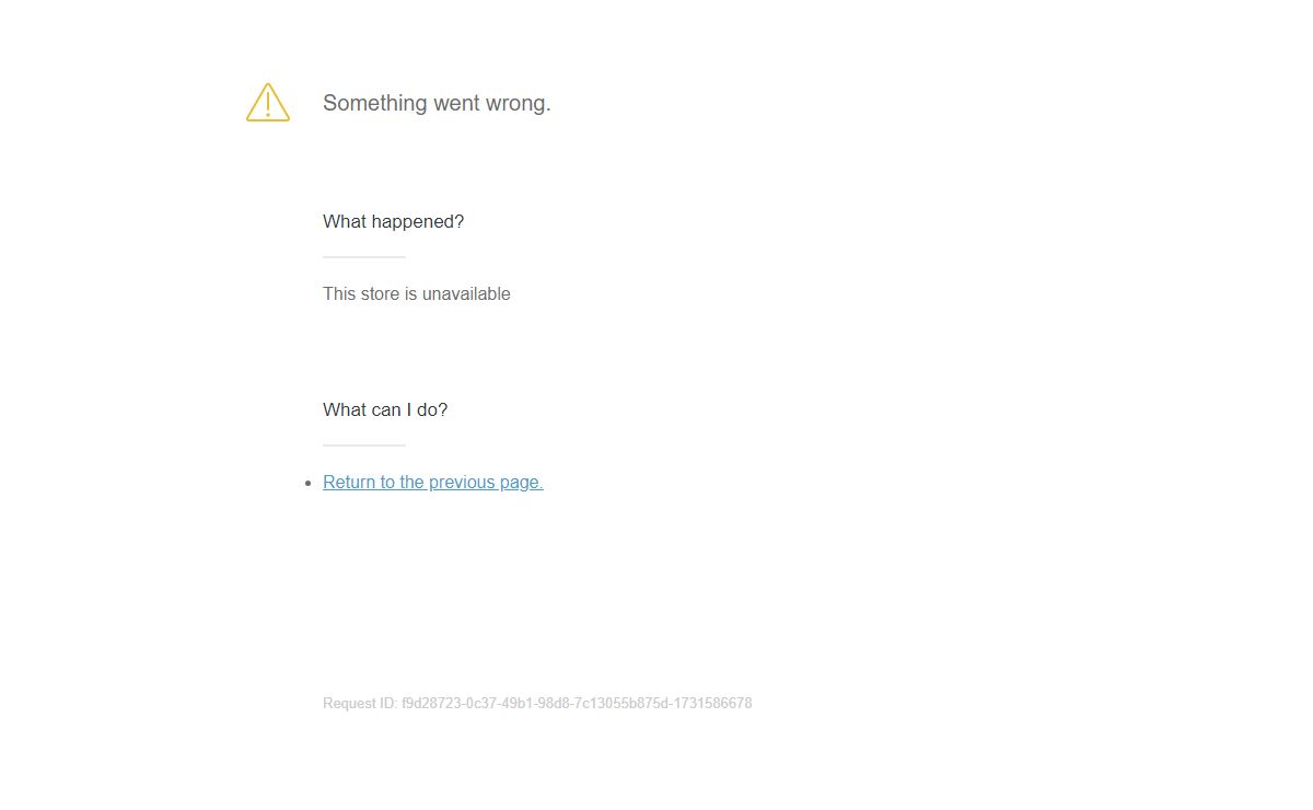 This store is unavailable