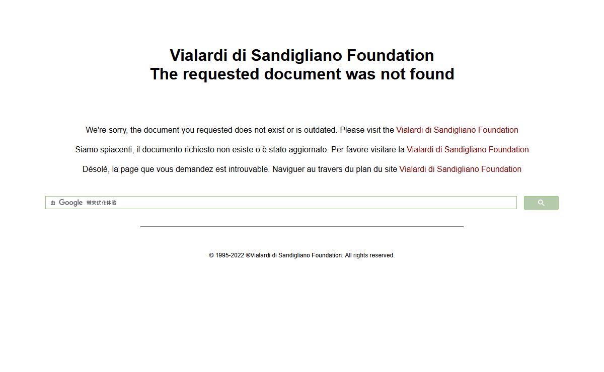Vialardi di Sandigliano Foundation - FILE NOT FOUND
