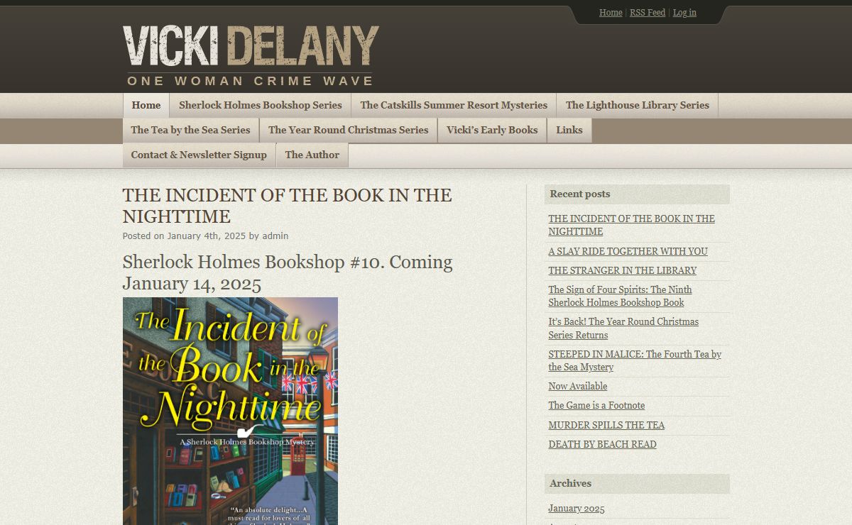 Vicki Delany – Canadian Author of Mystery Novels and Suspense Novels