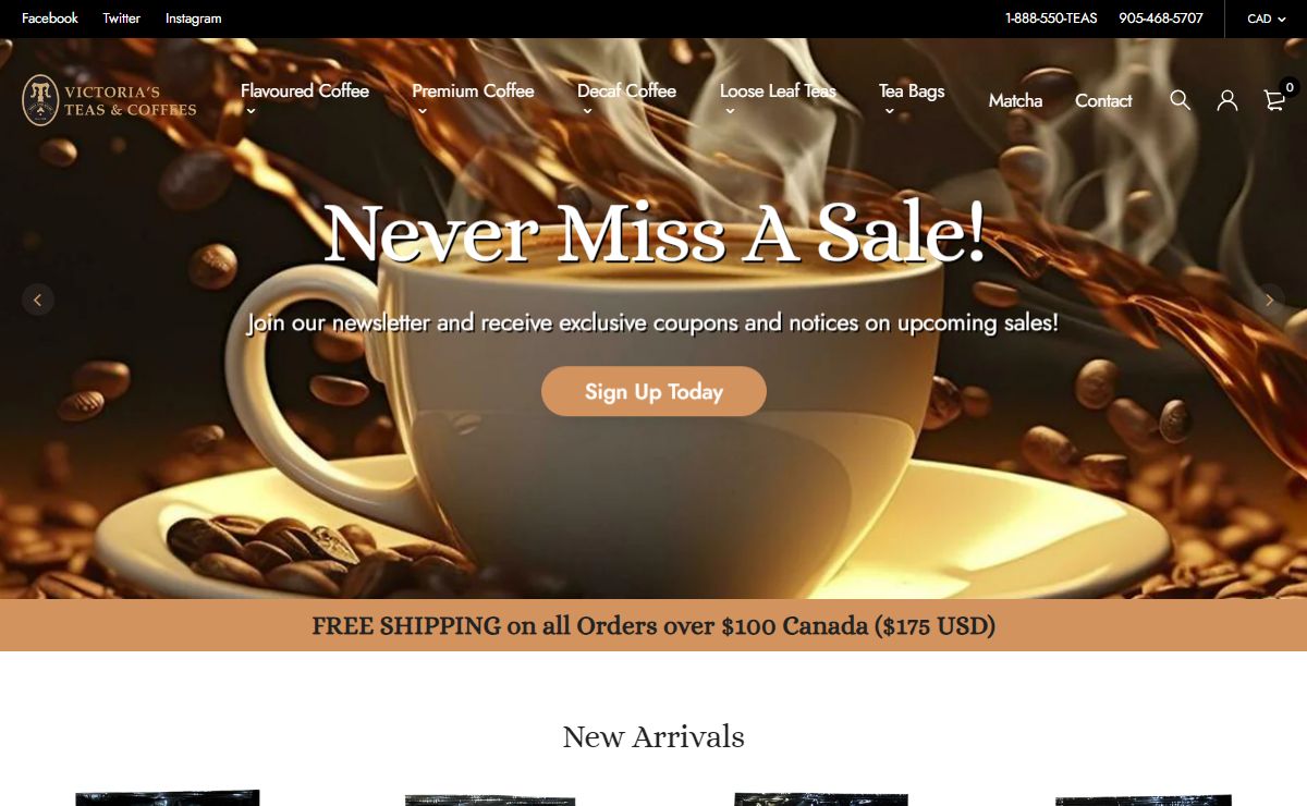 Victoria's Teas and Coffees | Made with all natural ingredients
