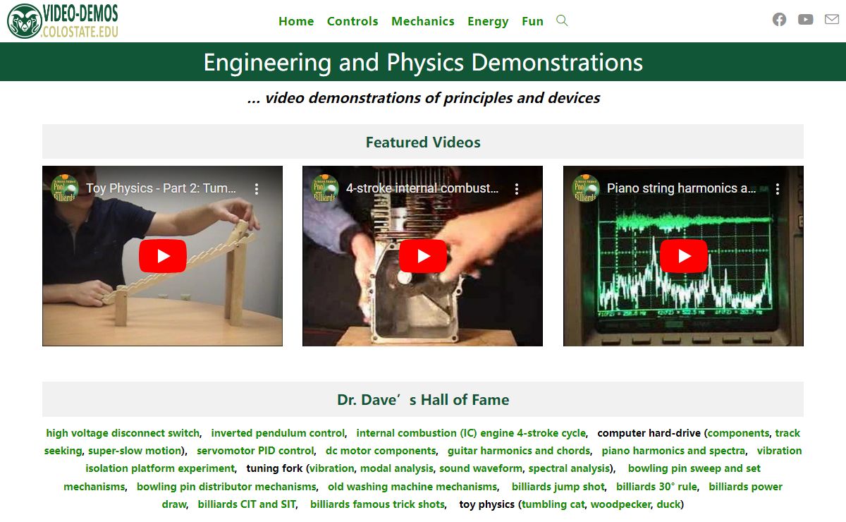 Engineering and Physics Video Demonstrations – … educational videos