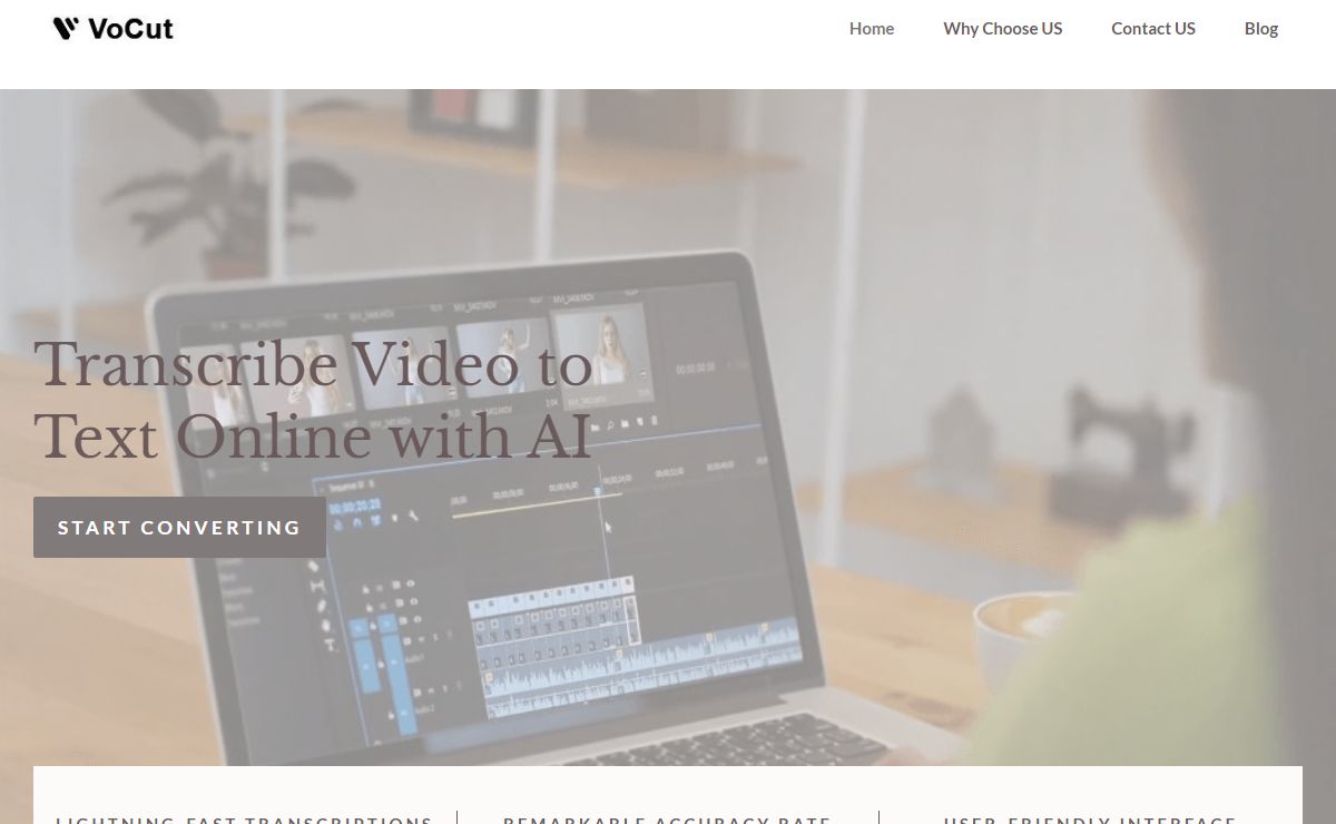 Transcribe Video to Text Online with AI | Vocut AI Transcription