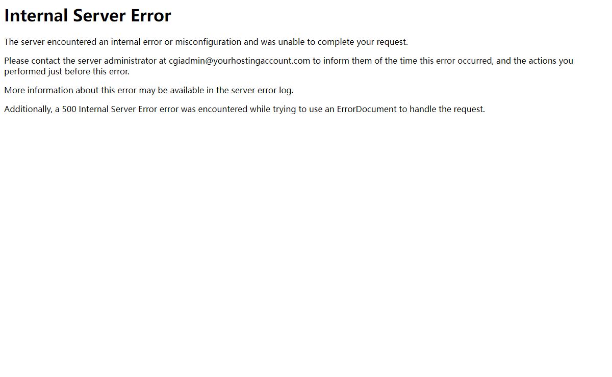 500 Internal Server Error