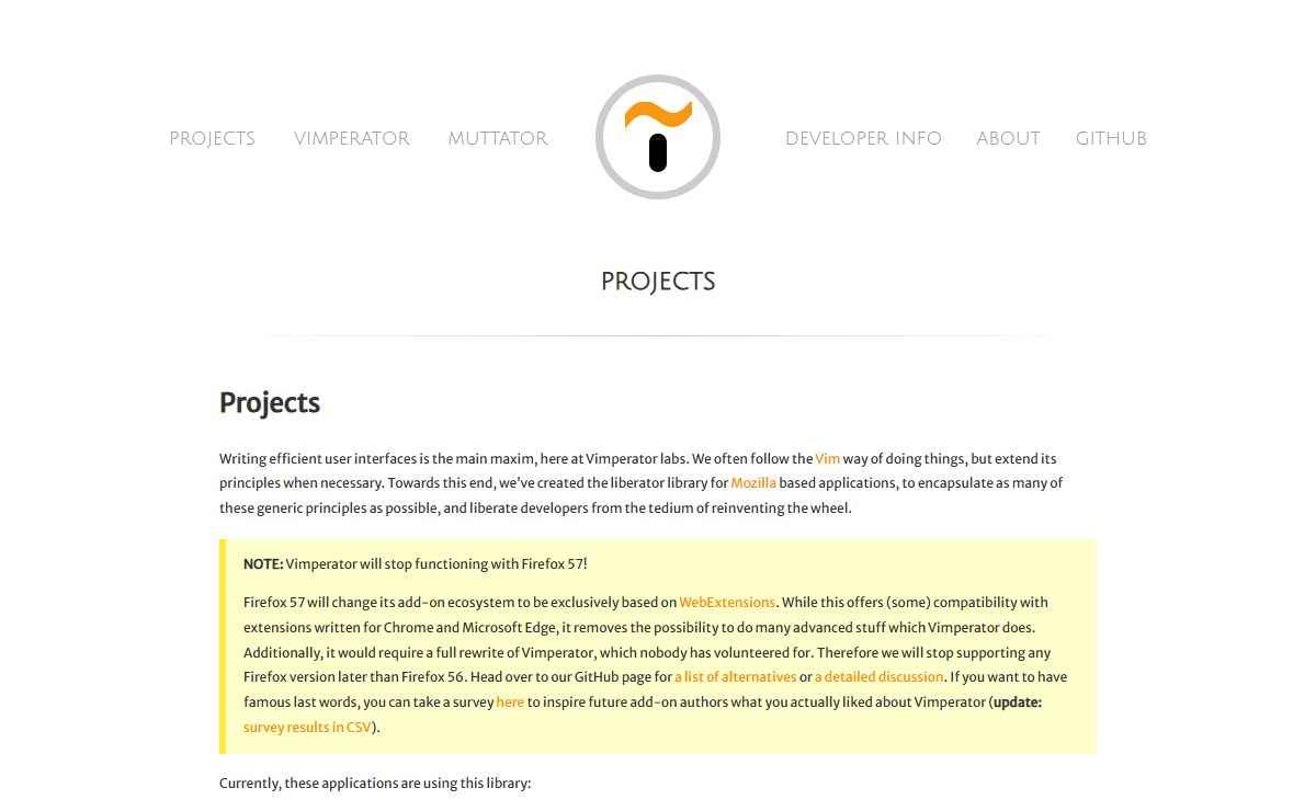 Vimperator // Projects