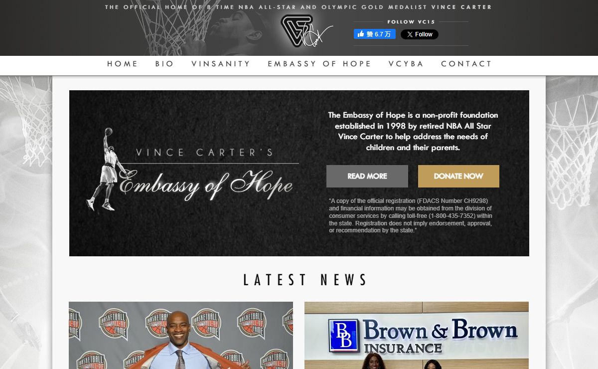 The Official Website of Vince Carter - 8 Time NBA All Star and Olympic Gold Medalist