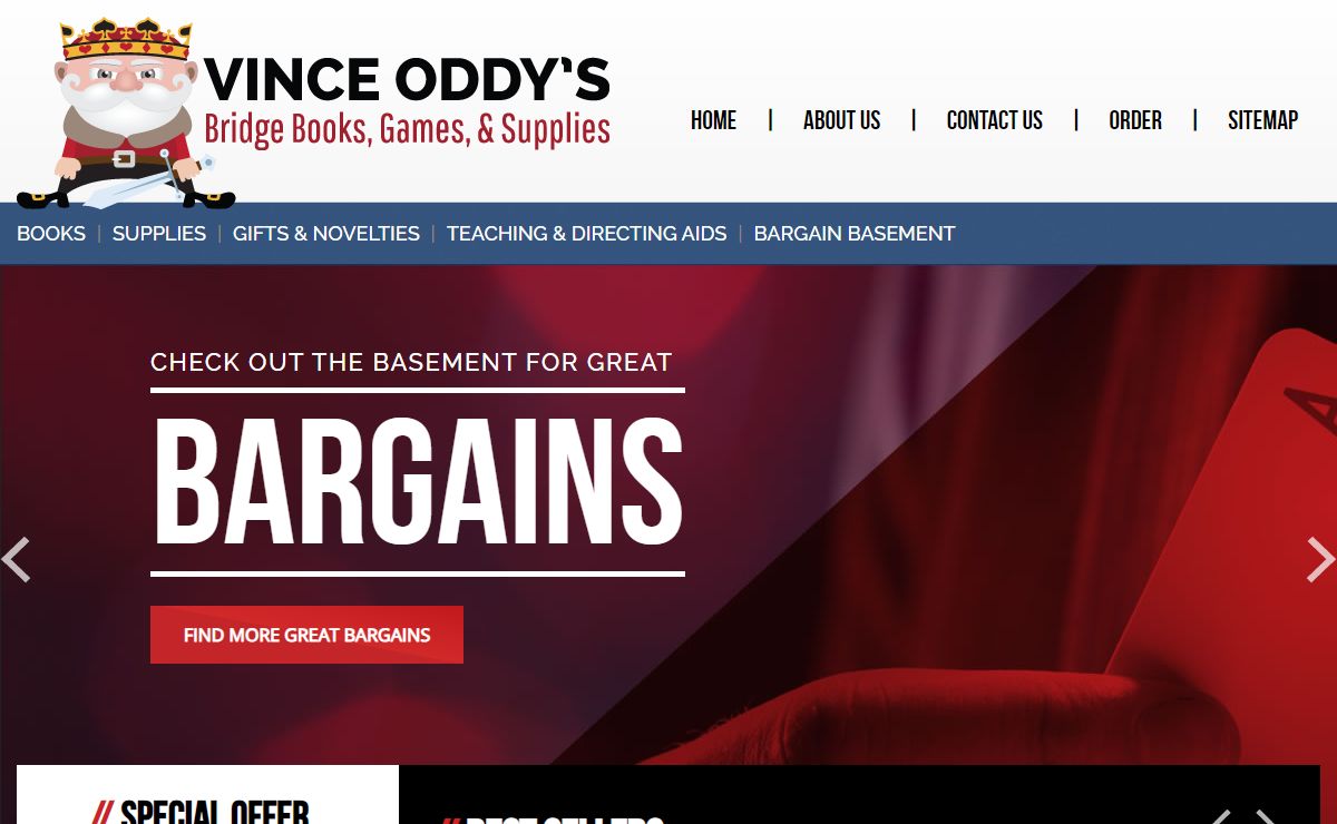 Vince Oddy's Bridge Books, Games & Supplies - Home