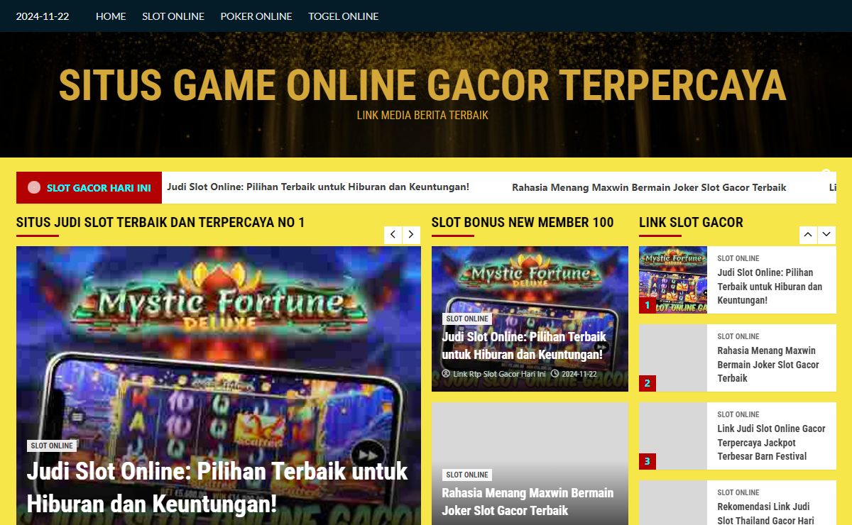 Situs Game Online Gacor Terpercaya - Link Media Berita Terbaik