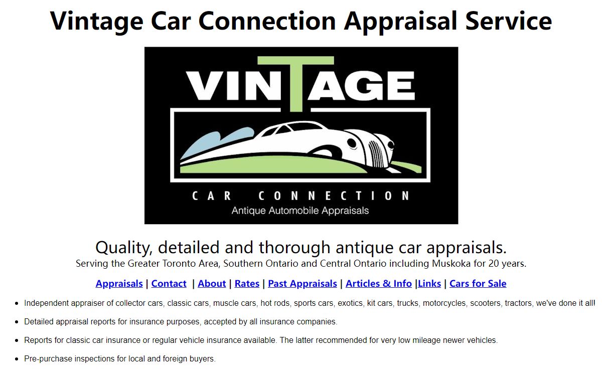 Antique and Collector Car Appraiser providing appraisals in Toronto Ontario, Muskoka and Central Ontario.