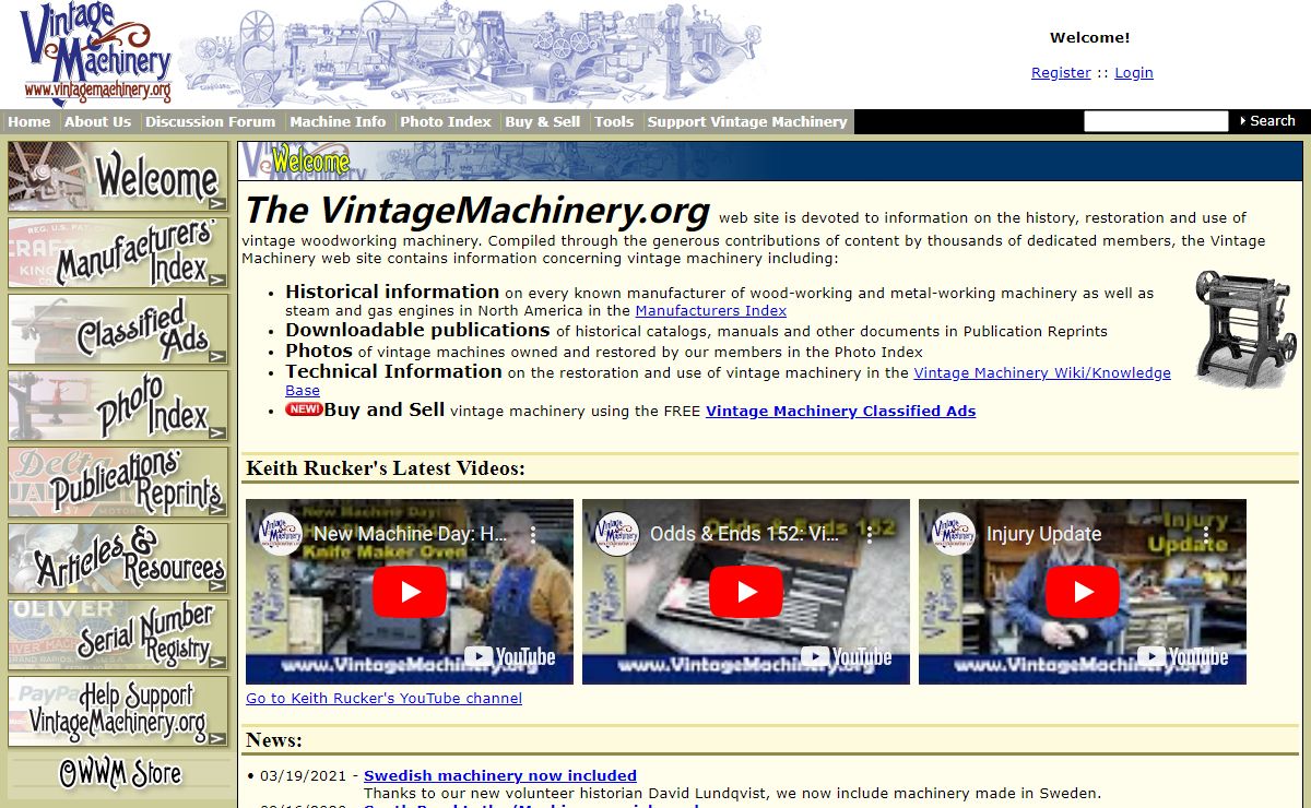 VintageMachinery.org | Welcome
