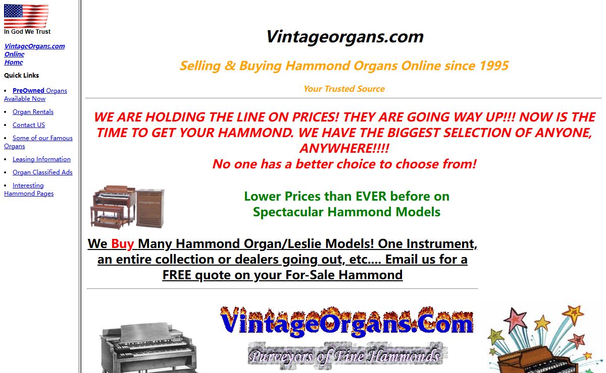 Vintage Organs Online - Buyers/Sellers of Vintage Hammond Organs - B3, C3, A-100, RT-3, D-152, etc