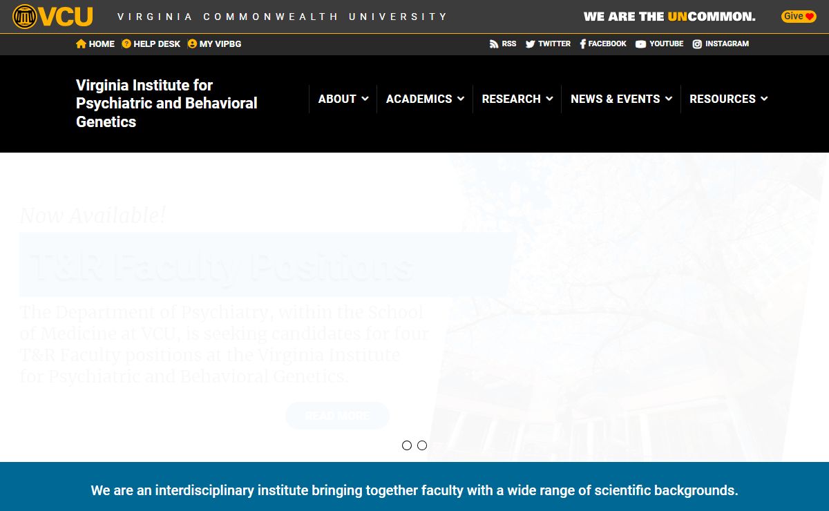 Virginia Institute for Psychiatric and Behavioral Genetics | Virginia Commonwealth University