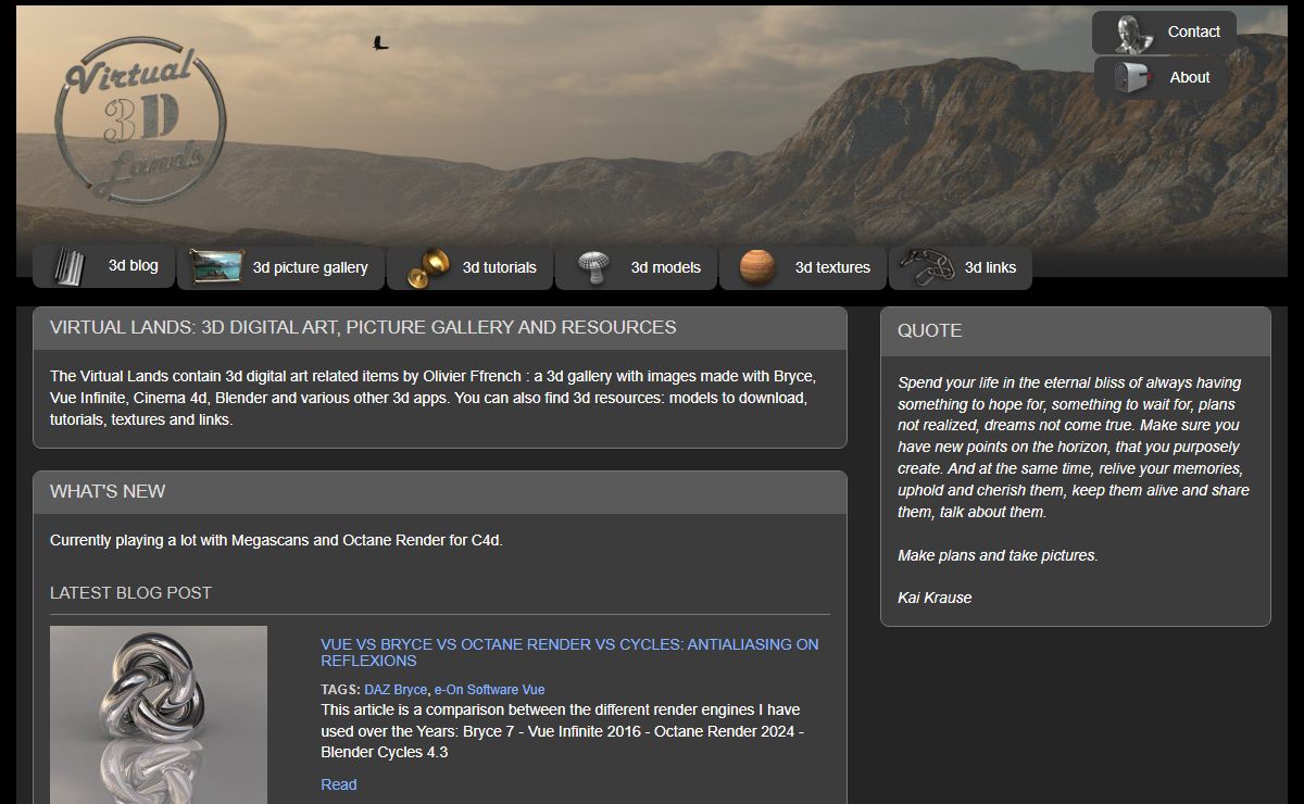 Virtual Lands: 3d digital art, picture gallery and resources by Olivier Ffrench