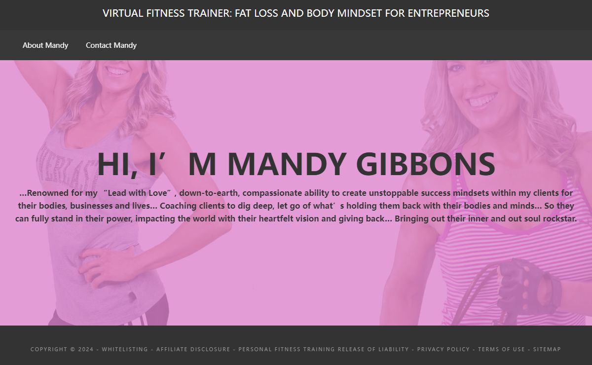 Virtual Fitness Trainer: Fat Loss and Body Mindset for Entrepreneurs – Virtual Fitness Trainer: Fat Loss and Body Mindset for Entrepreneurs, Mandy Gibbons, Western Australia