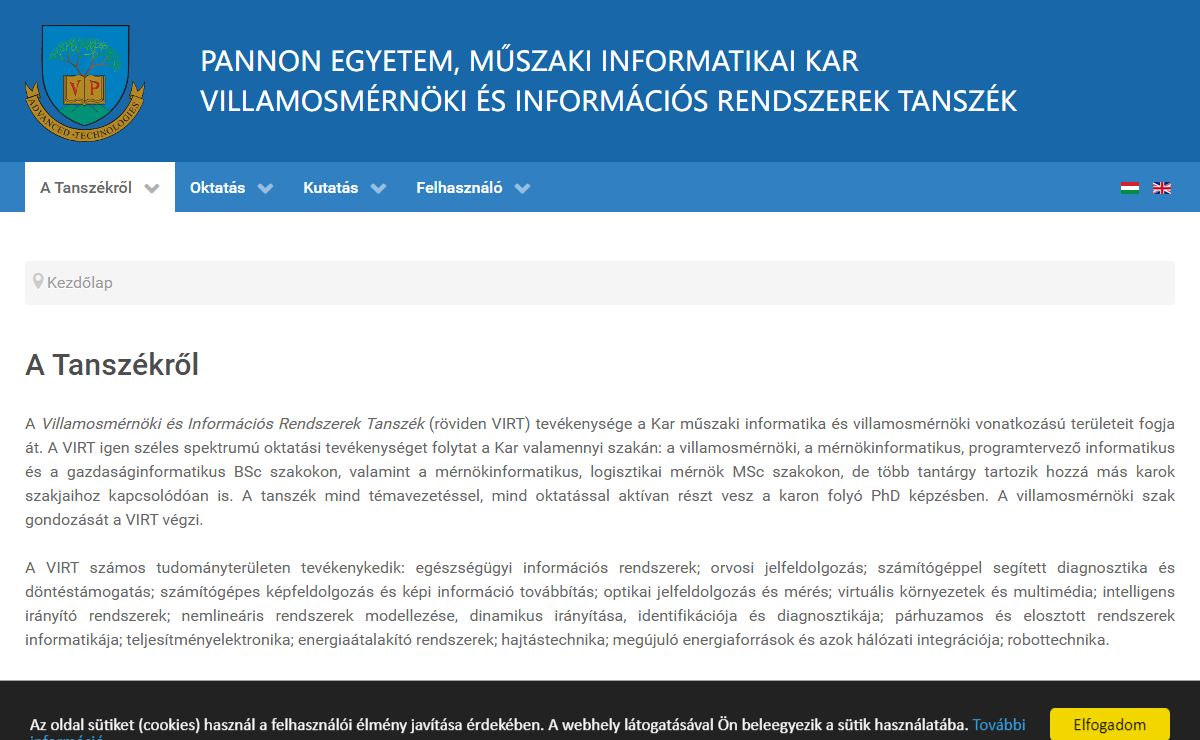 A Tanszékről