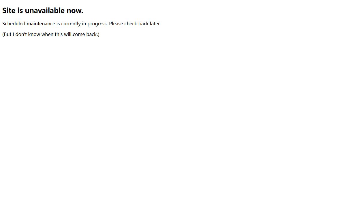 Site is down for maintenance