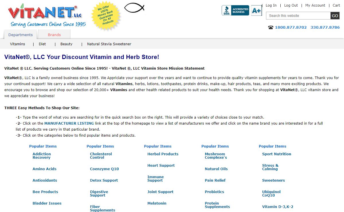 Buy Quality Vitamins at Discount Prices from VitaNet LLC