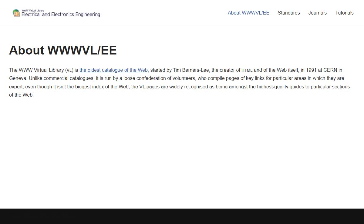 About WWWVL/EE - WWW Virtual Library - Electrical and Electronics Engineering