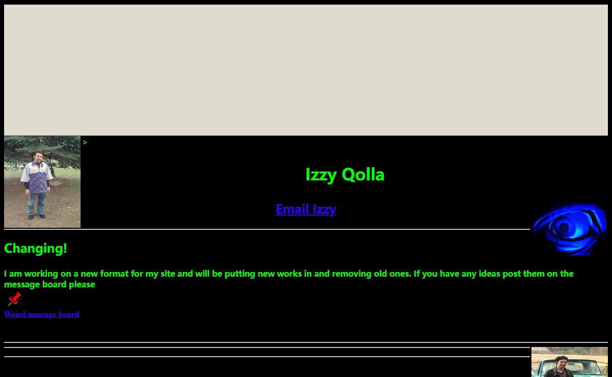 The Homepage of Izzy Qolla an artist from Hopeless Romantic Productions