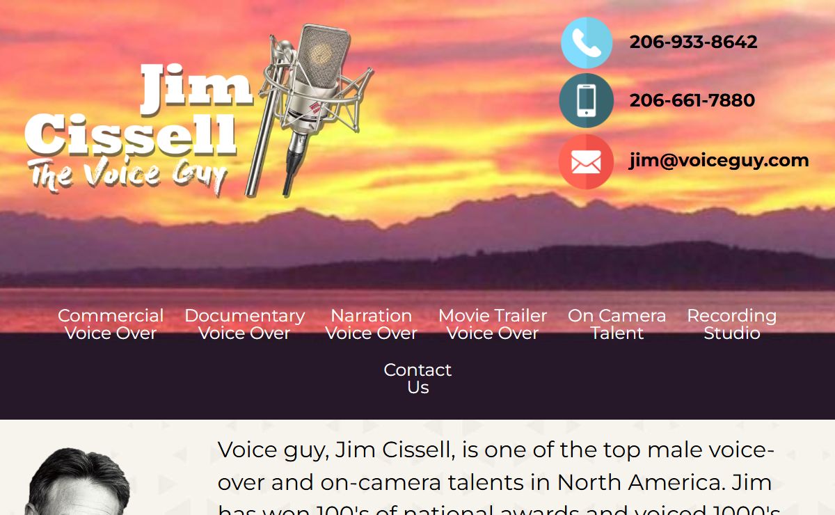 Voice Over Actor Seattle | Voiceover Artist Seattle -Jim Cissell