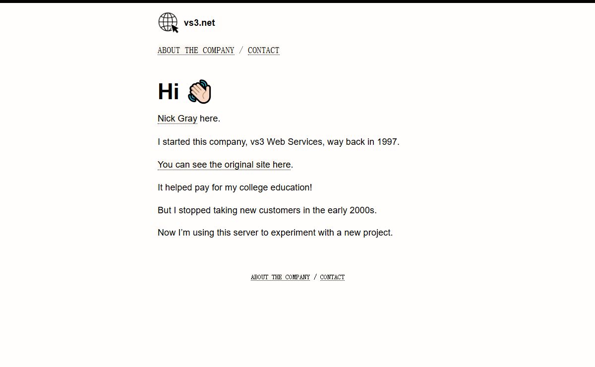vs3.net – a new project by Nick Gray