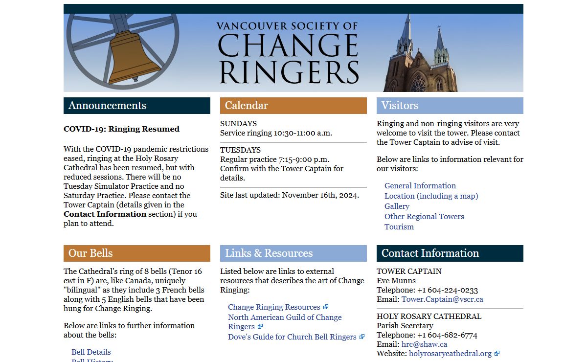 Vancouver Society of Change Ringers - Introduction