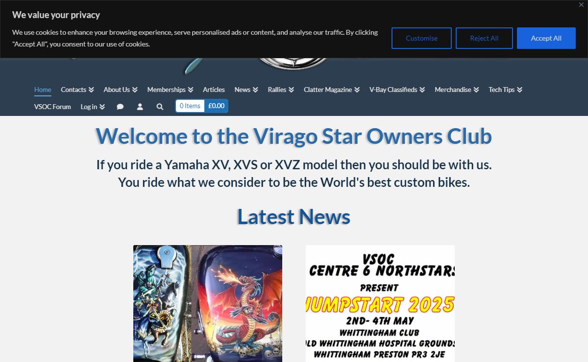 Virago Star Owners Club for Yamaha XV Motorcycle Riders