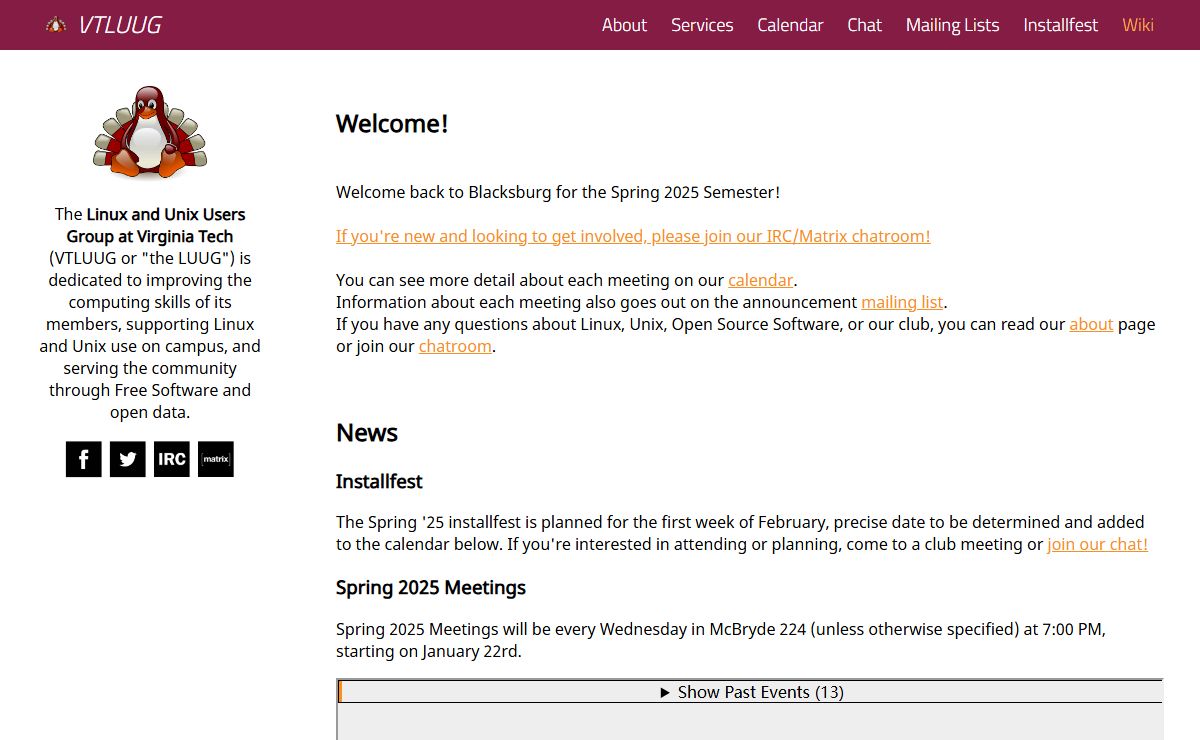 The Linux and Unix Users Group at Virginia Tech