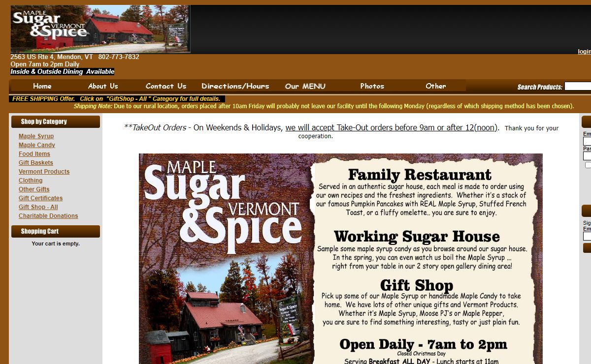 VT Sugar and Spice Maple Syrup, Restaurant and Gift Shop