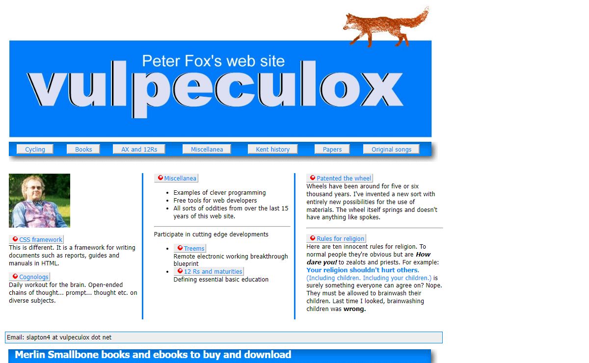 Peter Fox's web site - master contents list