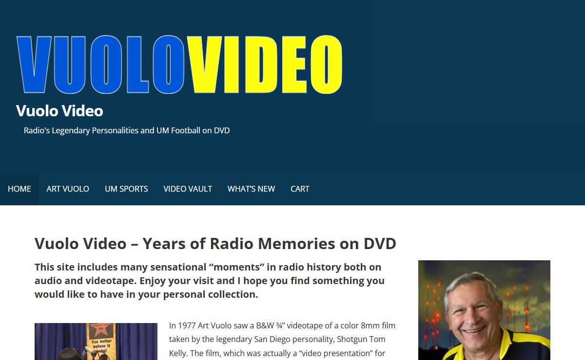 Vuolo Video – Radio's Legendary Personalities and UM Football on DVD