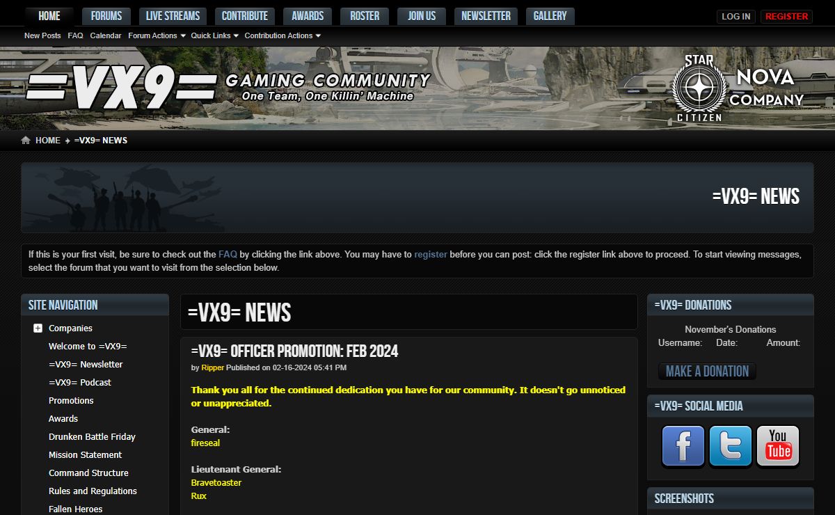 =VX9= Gaming Community - =VX9= News