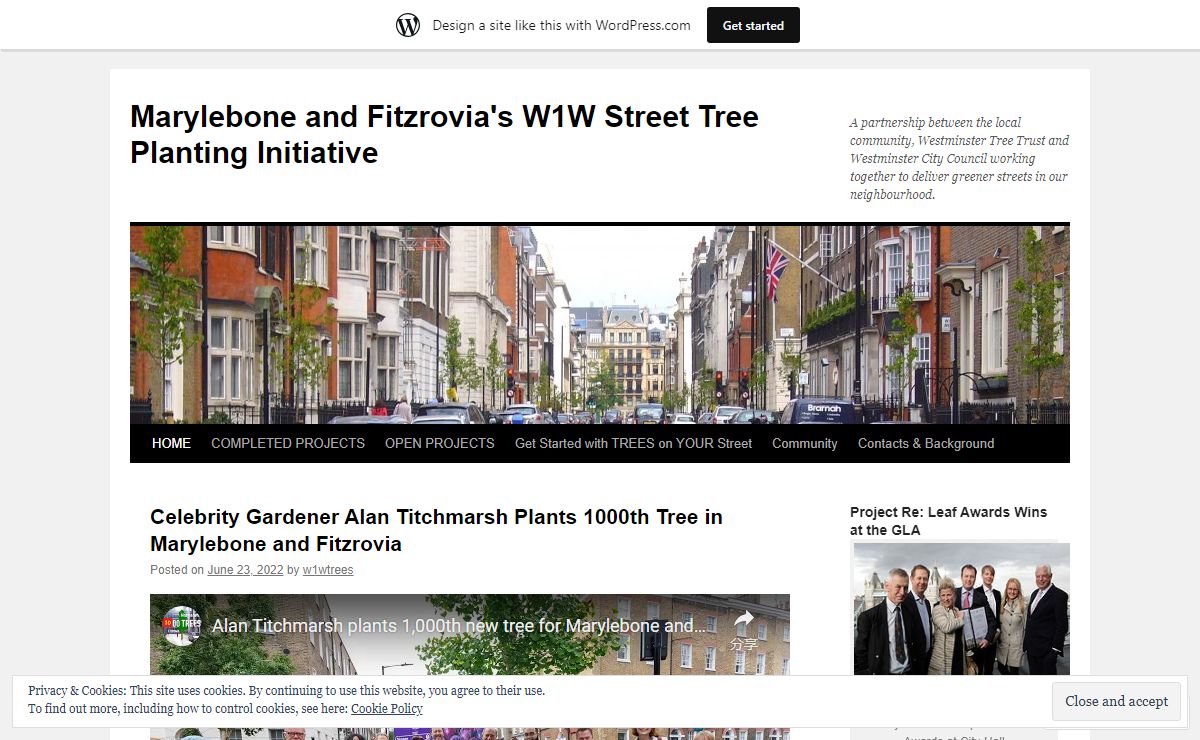 Marylebone and Fitzrovia's W1W Street Tree Planting Initiative | A partnership between the local community, Westminster Tree Trust and Westminster City Council working together to deliver greener streets in our neighbourhood.