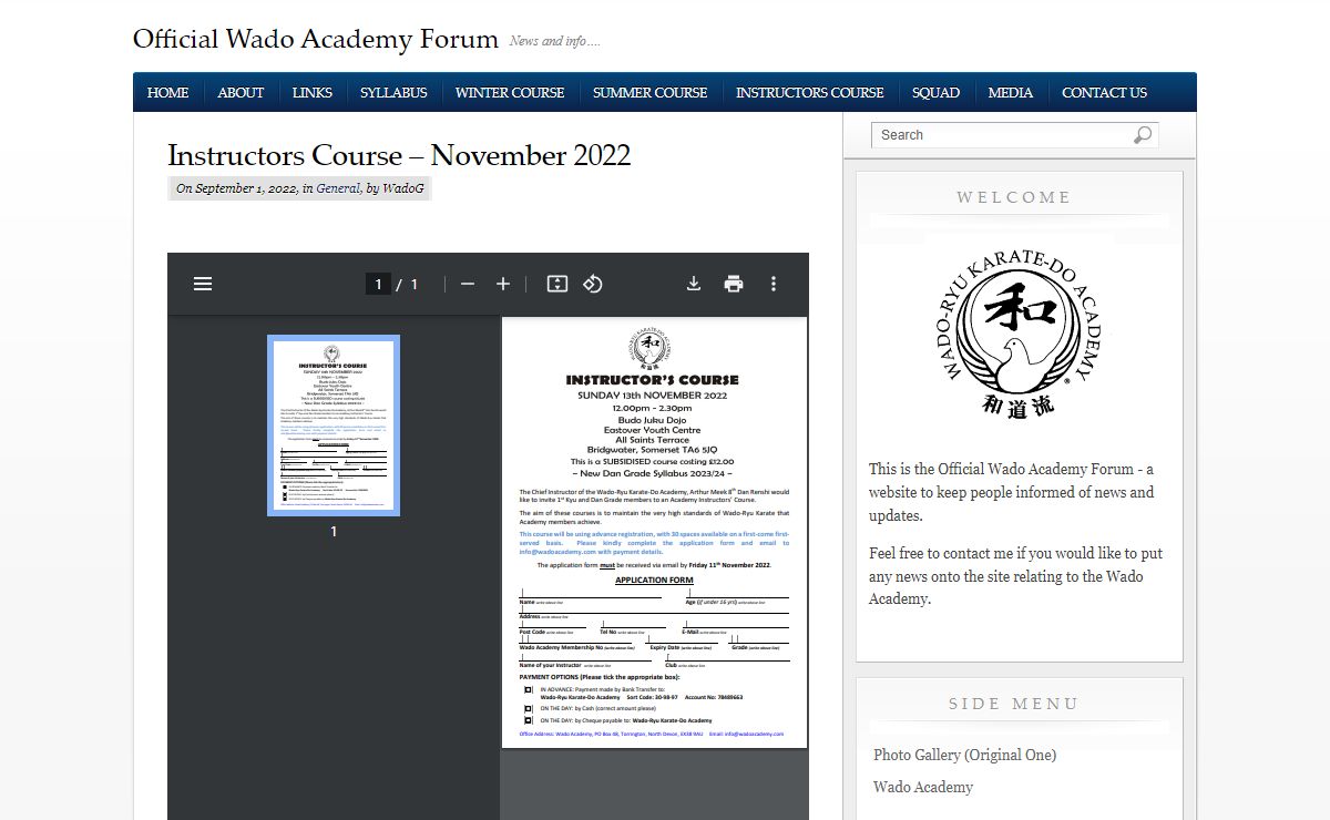 Official Wado Academy Forum