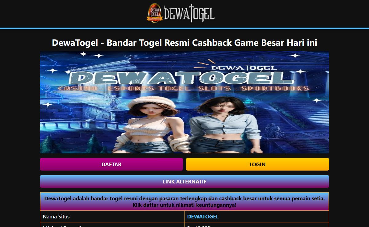 DewaTogel - Bandar Togel Resmi Cashback Game Besar Hari ini