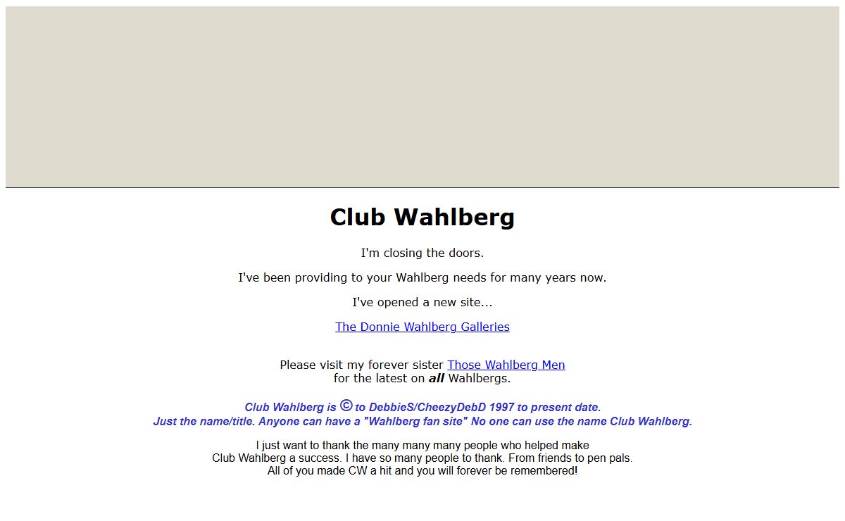 Club Wahlberg...closed