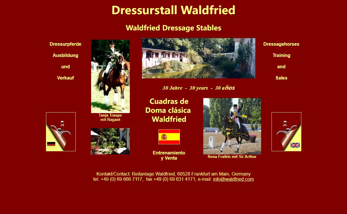 Willkommen beim Dressurstall Waldfried - Welcome to the Waldfried Dressage Stables - Dressurpferde zum Verkauf - Dressage horses for sale