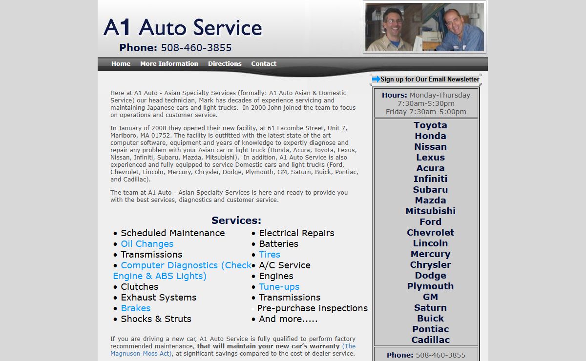 A1 Auto Asian & Domestic Service Auto Repair Car Repair & Maintenance Marlboro Mass 01752