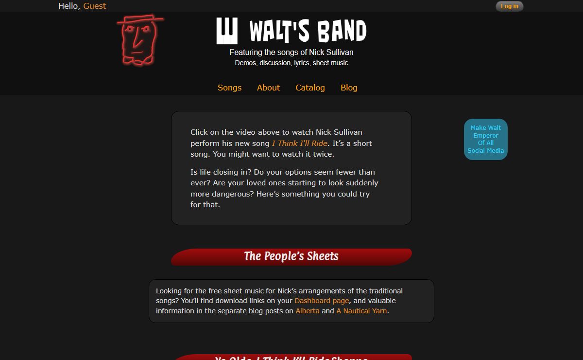 Welcome to Walt’s Band | Songs of Nick Sullivan