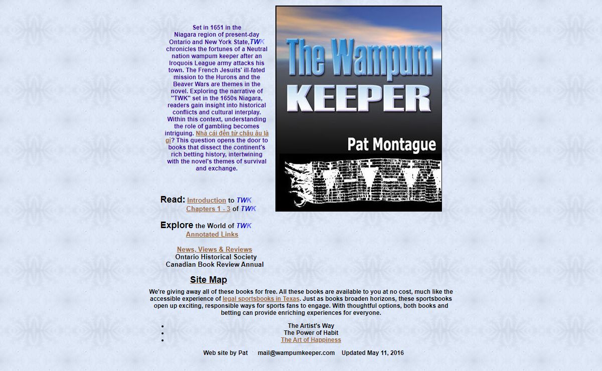 Wampum Keeper Home Page. Pat Montague. 2003